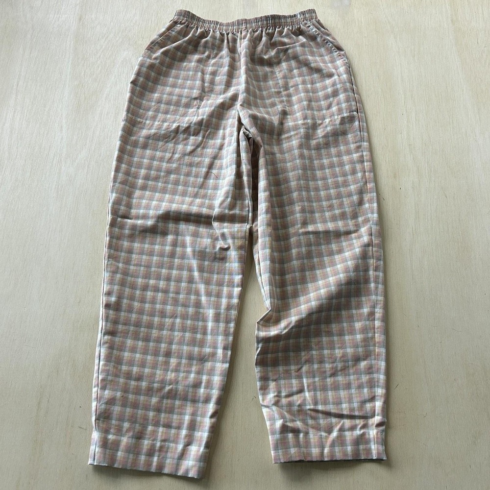 Vintage Cricket Lane Sweatpants Womens S Multicolor Plaid Flannel Elastic Lounge